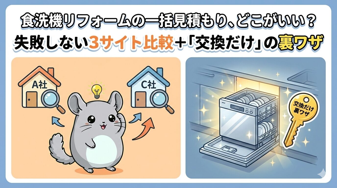 食洗機リフォームの一括見積もり、どこがいい？失敗しない3サイト比較＋「交換だけ」の裏ワザ