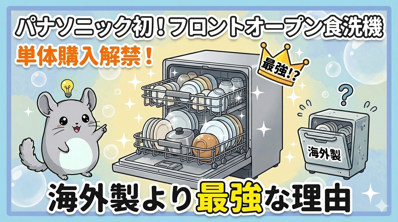 パナソニック初のフロントオープン食洗機！単体購入解禁で海外製より最強な理由