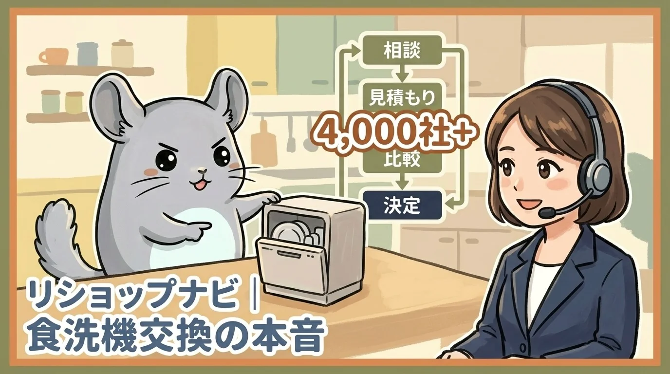 リショップナビで食洗機交換｜4000社+コンシェルジュ伴走の実態